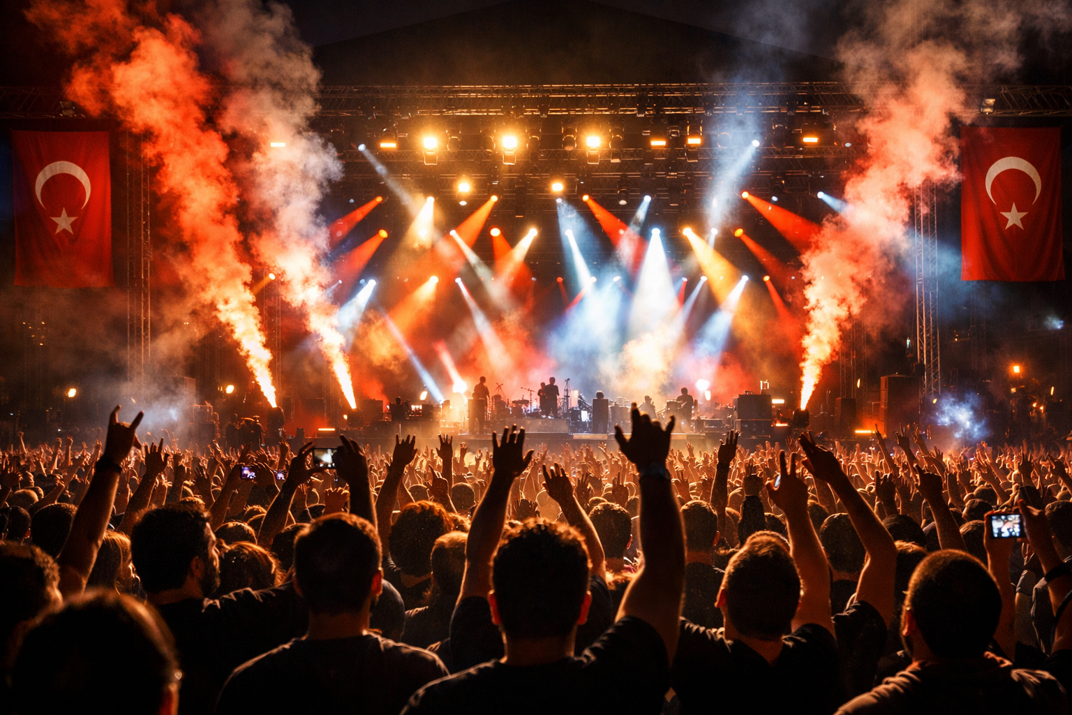Konser atmosferi ve sahne isiklari